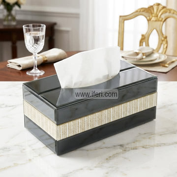 9.8 Inch Exclusive Glass Decorative Tissue Box ARF037