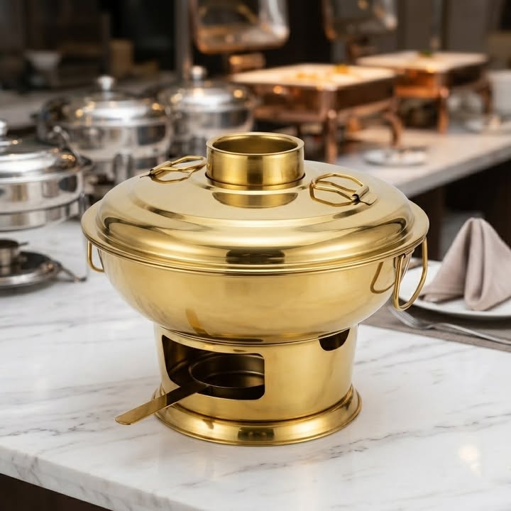 20cm Stainless Steel Soup Serving Dish with Warmer EB21653