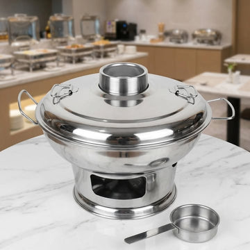 20cm Stainless Steel Soup Serving Dish with Warmer EB21652