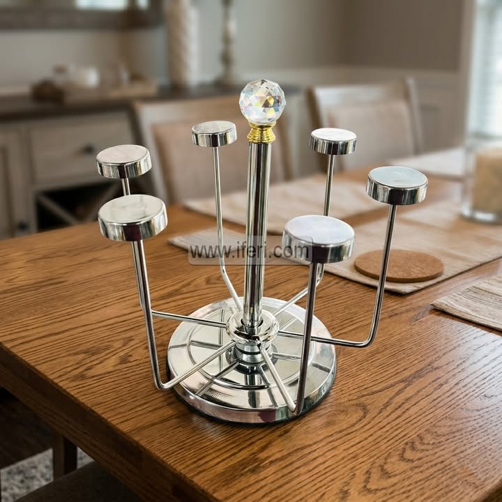 6 Hook Metal Revolving Glass Stand ALP3607