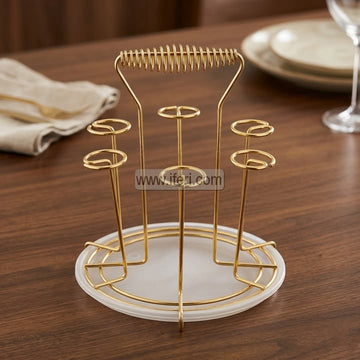 6 Hook Metal Glass Stand TG10881