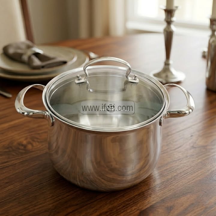 22cm Stainless Steel Belly Shape Cookware, Stock Pot with Lid SRC058