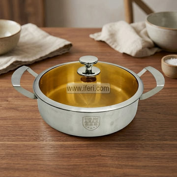32cm Stainless Steel Shallow Cookware / Multipan with Glass Lid SRC060