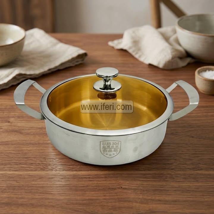 32cm Stainless Steel Shallow Cookware / Multipan with Glass Lid SRC060