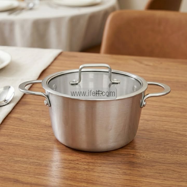 22cm Stainless Steel Cookware with Lid RY06364