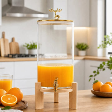 20.5 Inch Borosilicate Glass Juice Dispenser with Bamboo Stand BS137(10)