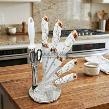 7 Pcs Kitchen Knife Set with Revolving Holder TG10891