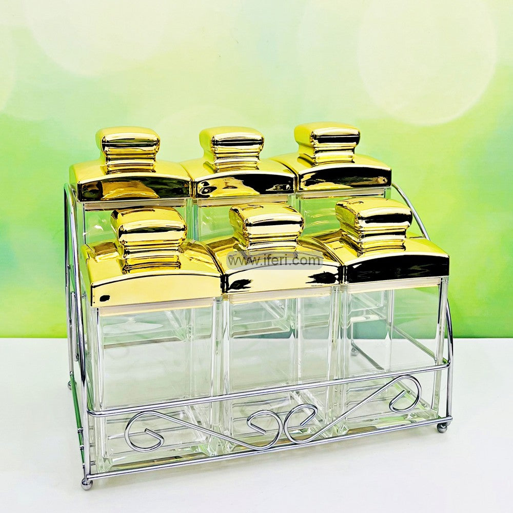 6 Pcs Acrylic Spice Jar Set with Stand TG10699