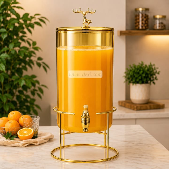 16 Inch Borosilicate Glass Juice Dispenser with Bamboo Stand BS142(8.)