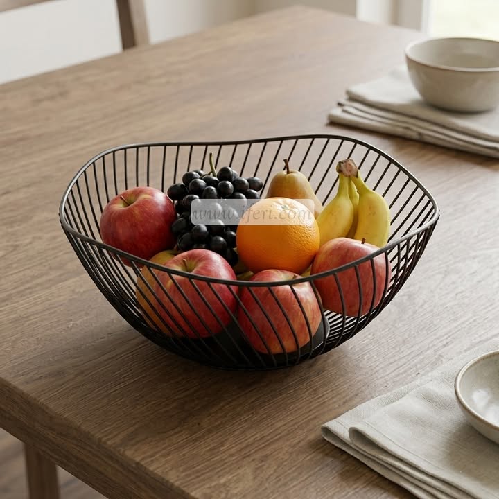 10.5 Inch Metal Fruit Basket, Multifunctional Storage Basket ALP9986