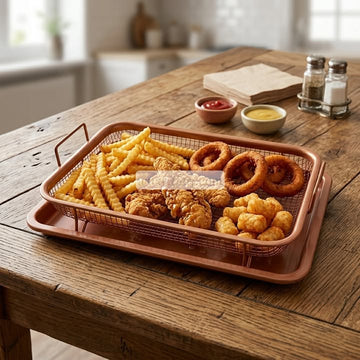12.5 Inch Metal Oil Drainer Basket and Tray for Oven TG10897