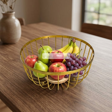 9.5 Inch Metal Fruit Basket, Multifunctional Storage Basket KSM0076