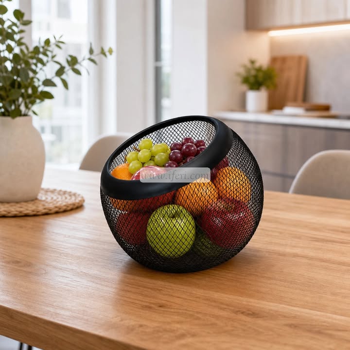 6 Inch Metal Fruit Basket, Multifunctional Storage Basket LB6272