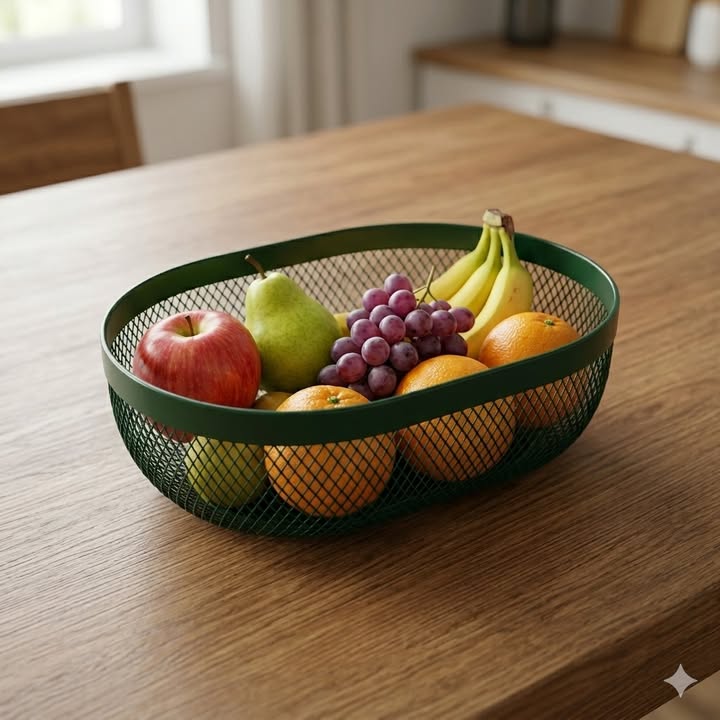 12 Inch Metal Fruit Basket, Multifunctional Storage Basket LB6273