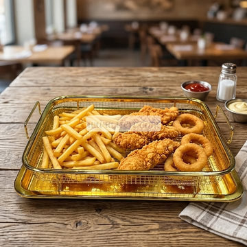 12 Inch Metal Oil Drainer Basket and Tray for Oven RY36671