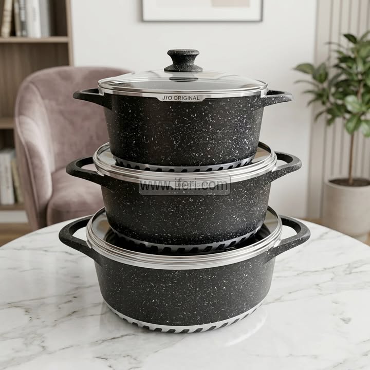 6 Pcs JIO Non-Stick Marble Coated Cookware Set RY3677