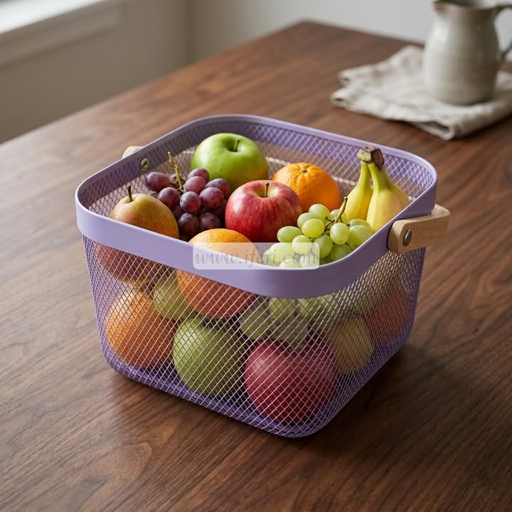 8 Inch Metal Fruit Basket, Multifunctional Storage Basket LB6268