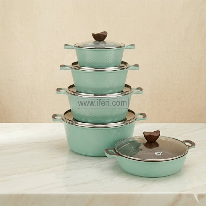 10 Pcs JIO Non Stick Granite Coating Cookware Set RY3676