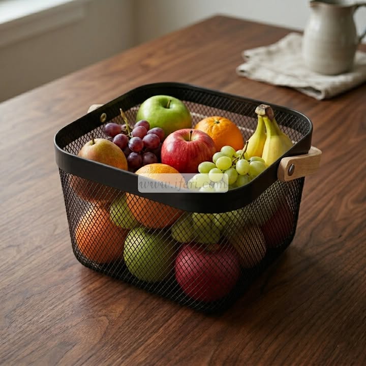 8 Inch Metal Fruit Basket, Multifunctional Storage Basket LB6270