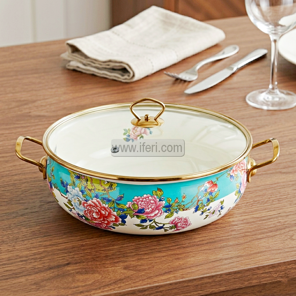 32cm Enamel Soup Pot, Stew Pot, Casserole, Cookware with Lid TG10894