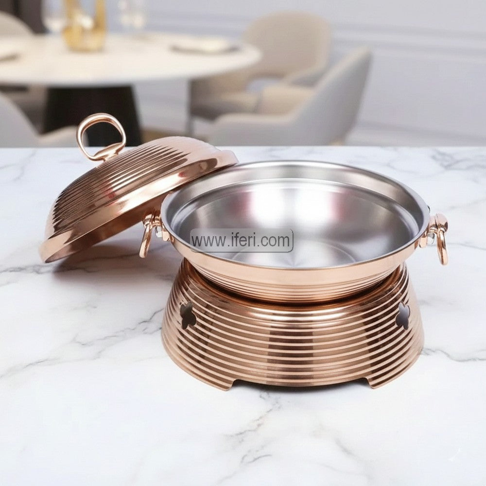 6 Liter Stainless Steel Exclusive Copper Chafing Dish Food Warmer with Lid AZM007