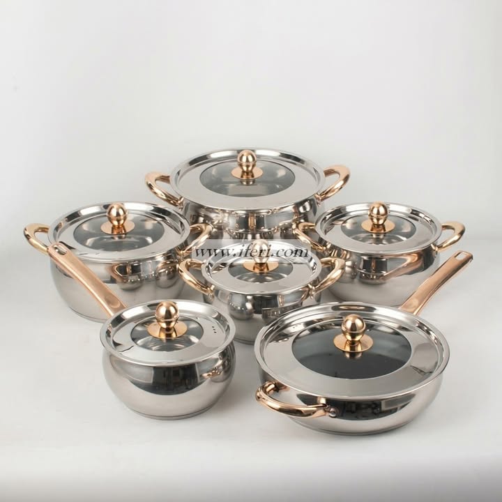 6 Pcs Kaisa Villa Stainless Steel Cookware Set with Lid KV-6682