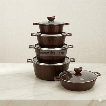 10 Pcs JIO Non Stick Granite Coating Cookware Set RY3674