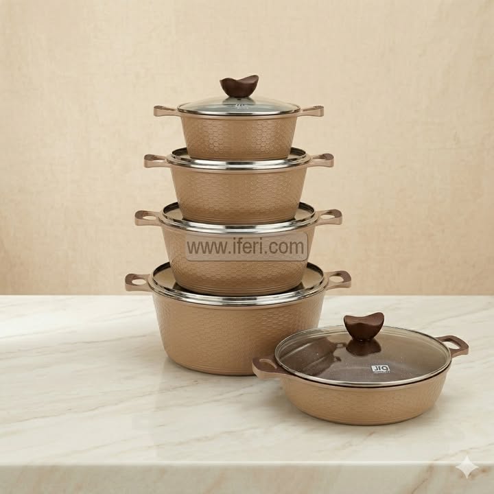 10 Pcs JIO Non Stick Granite Coating Cookware Set RY3673