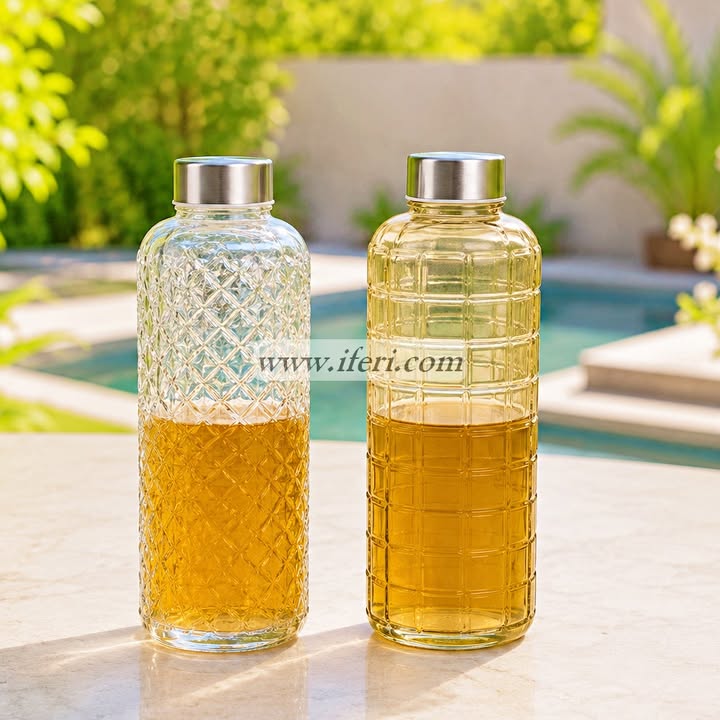2 Pcs Glass Juice Bottle, Milk Bottle RH0605