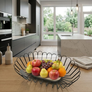 12 Inch Metal Fruit Basket, Multifunctional Storage Basket LB6274