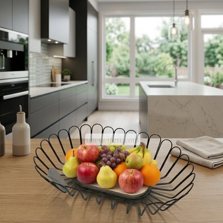 12 Inch Metal Fruit Basket, Multifunctional Storage Basket LB6274
