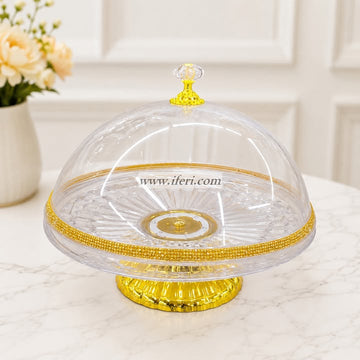 12 Inch Revolving Acrylic Cake, Dessert, Appetizer Serving Stand with Lid RH0611