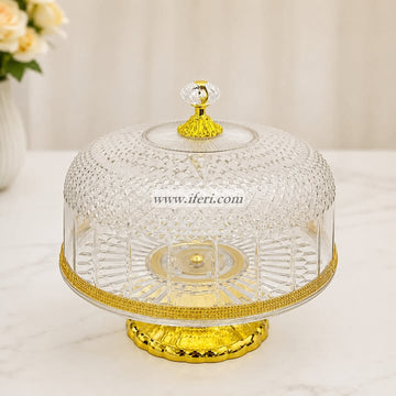 10 Inch Revolving Acrylic Cake, Dessert, Appetizer Serving Stand with Lid RH0610