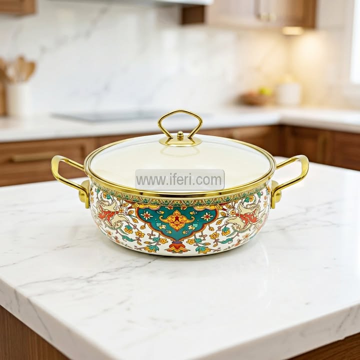 24cm Enamel Soup Pot, Stew Pot, Casserole, Cookware with Lid RY0519