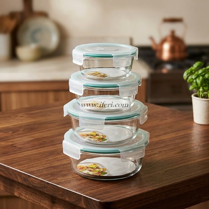 4 Pcs Oven Proof Glass Food Container Set RY36674