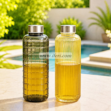 2 Pcs Glass Juice Bottle, Milk Bottle RH0603