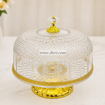 12 Inch Revolving Acrylic Cake, Dessert, Appetizer Serving Stand with Lid RH0608