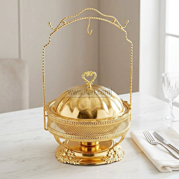 14 Inch Golden Chafing Dish Food Warmer with Lid RH0509