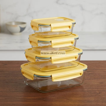 4 Pcs Oven Proof Glass Food Container Set RY36681