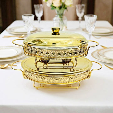 2 Pcs Golden Chafing Dish with Food warmer RH0515