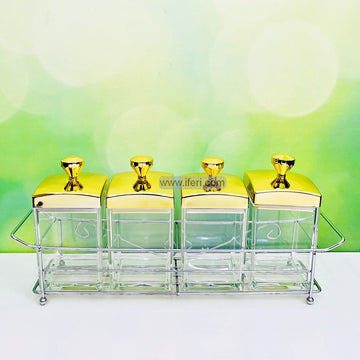 4 Pcs Acrylic Spice Jar Set with Stand TG10704