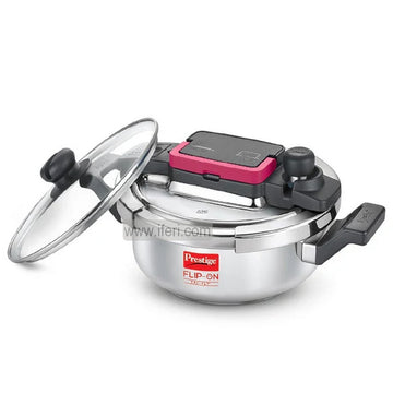 2 Liter Prestige FLIP-ON Tri-Ply Stainless Steel Pressure Cooker with Glass Lid PG20710