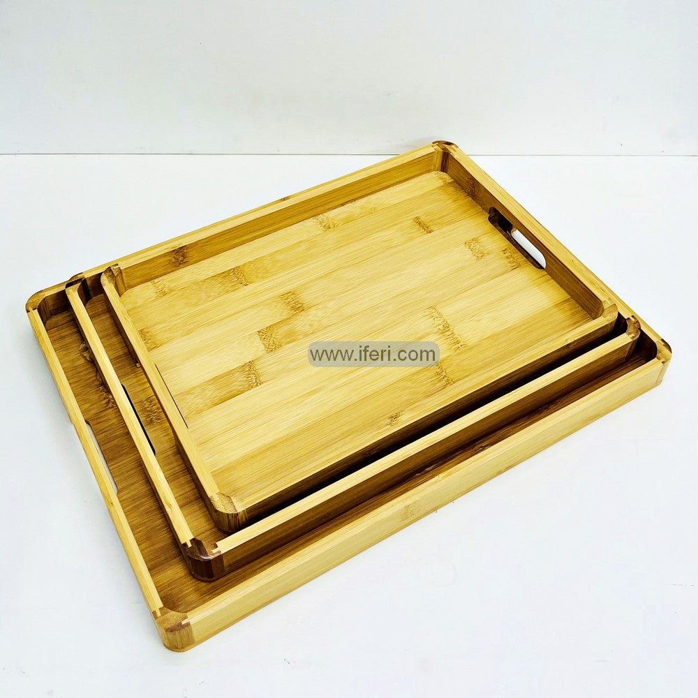 3 Pcs Exclusive Bamboo Serving Tray Set TG10712