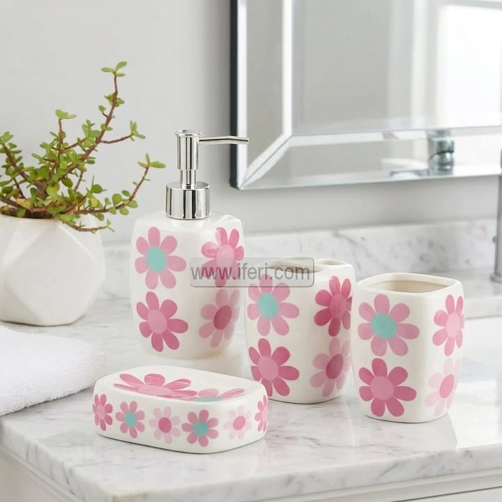 4 Pcs Ceramic Bathroom Soap Dispenser Set HR2525
