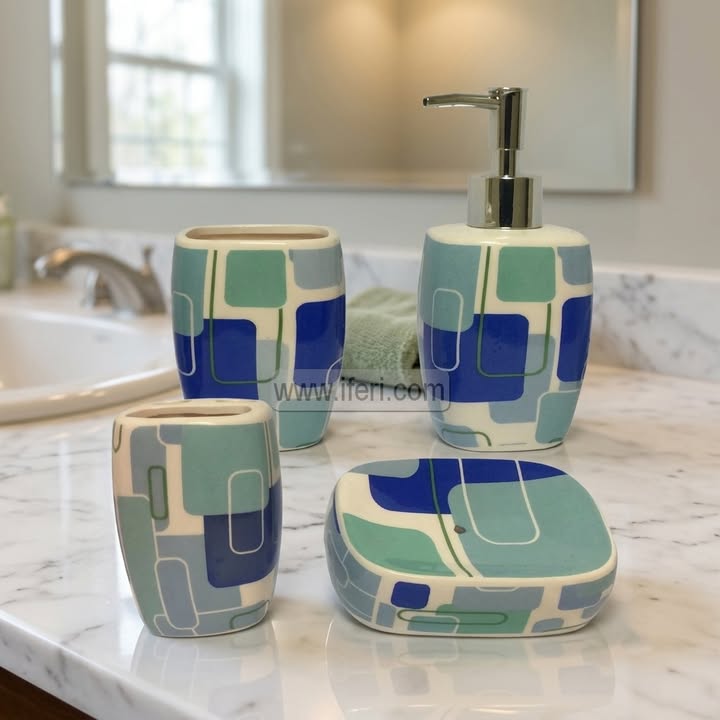 4 Pcs Ceramic Bathroom Soap Dispenser Set HR2519