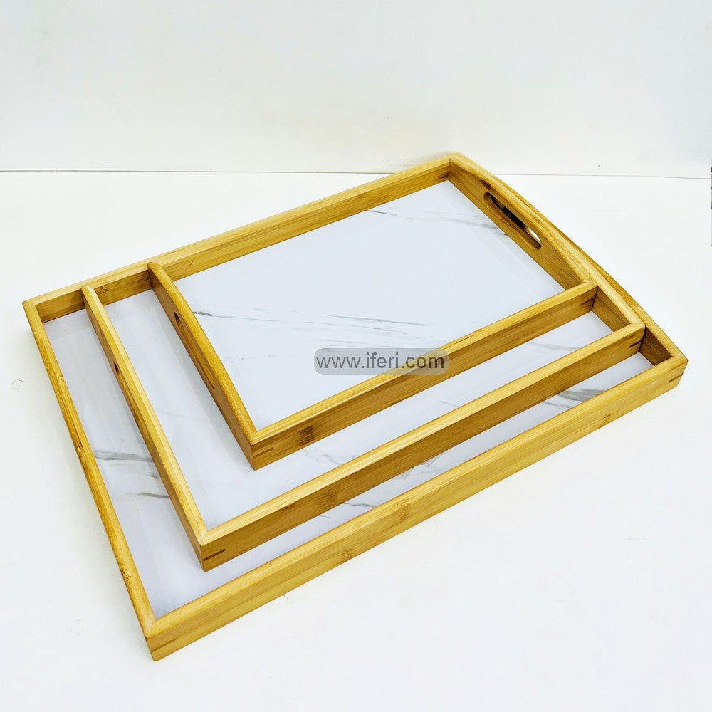 3 Pcs Exclusive Bamboo Serving Tray Set TG10713