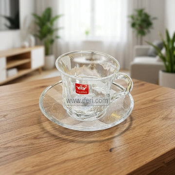 12 Pcs Glass Tea Cup & Saucer Set TB1723