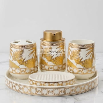 5 Pcs Luxury Ceramic Bathroom Soap Dispenser Set TB1706