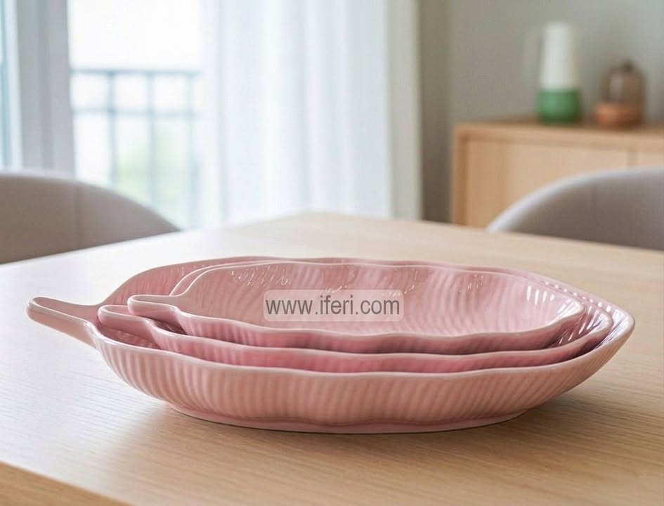 3 Pcs Ceramic Leaf Shaped Serving Dish Set CGA0219-2