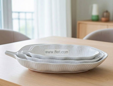 3 Pcs Ceramic Leaf Shaped Serving Dish Set CGA0219-1